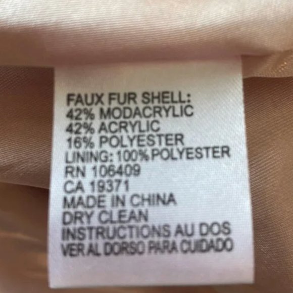 Tahari ASL | Blush Faux Fur Shawl Bolero | Size L - Picture 8 of 8